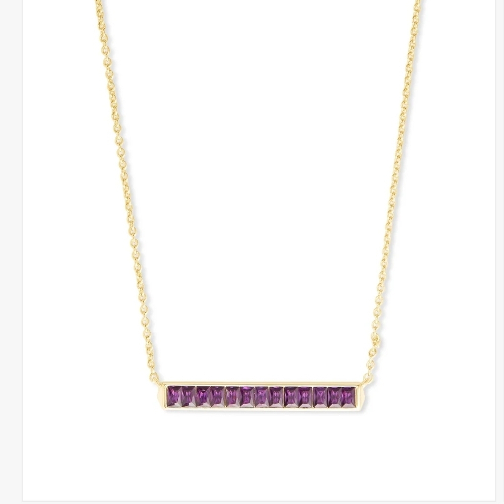 Kendra Scott Gold Jack Short Pendant Necklace In Purple
